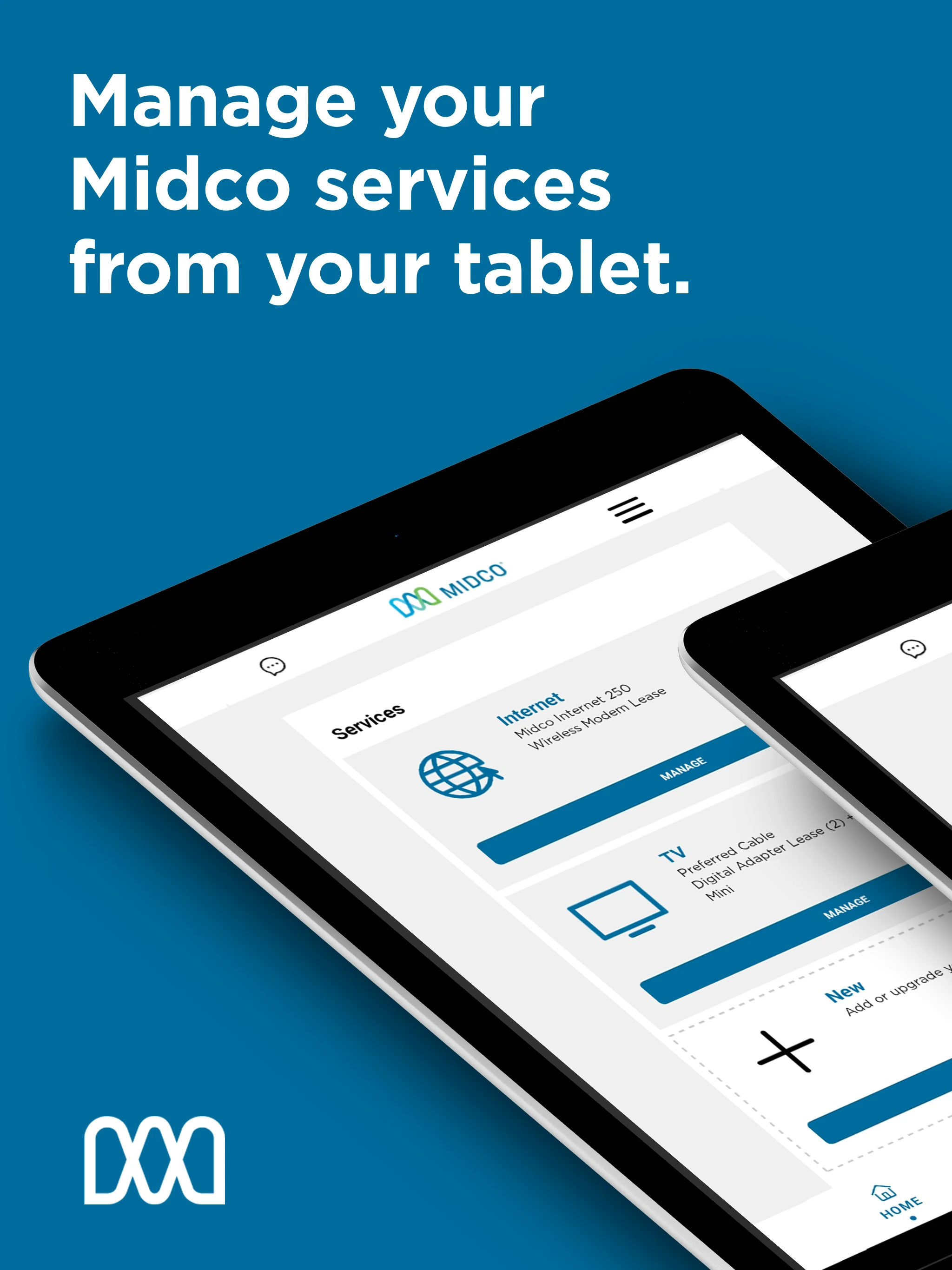 Midco My Account screenshot